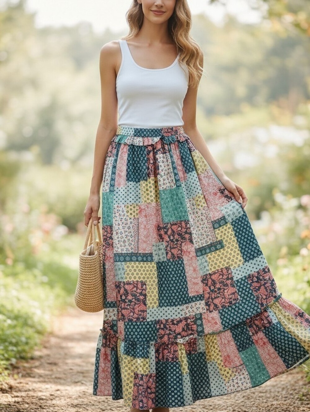 Ophelia Tiered Maxi Length Skirt by Simply Southern